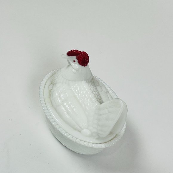 Vintage Westmoreland Hen On Nest Covered White Milk Glass Dish - Picture 6 of 11